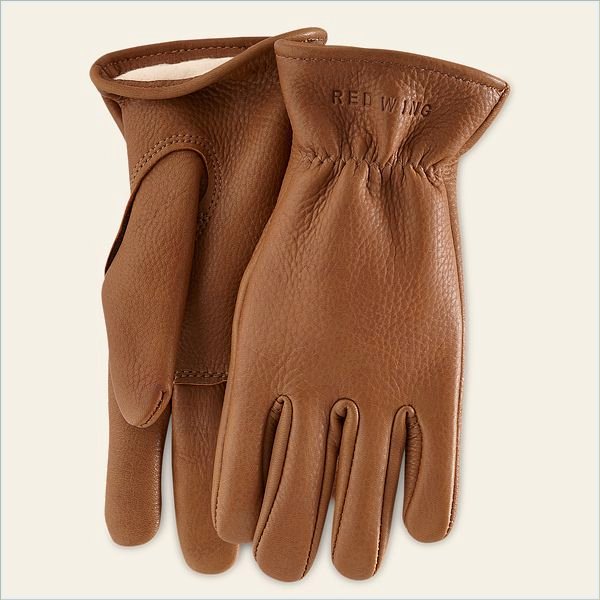  Lined Buckskin Leather Glove Men's Glove in Nutmeg Buckskin Leather