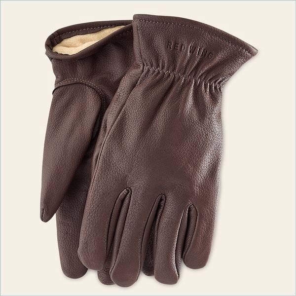  Lined Buckskin Leather Glove Men's Glove in Brown Buckskin Leather