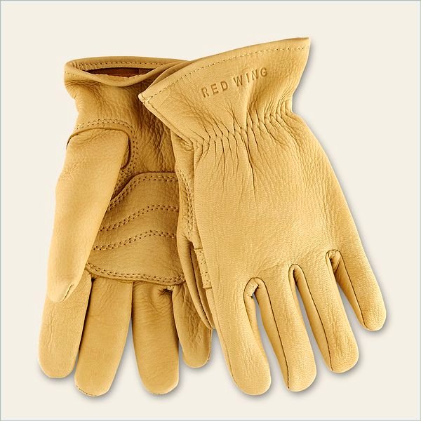  Unlined Buckskin Leather Glove Men's Glove in Yellow Buckskin Leather