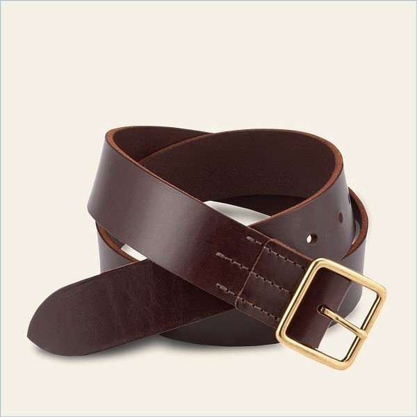  Vegetable-Tanned Leather Belt Men's Belt in Dark Brown English Bridle Leather