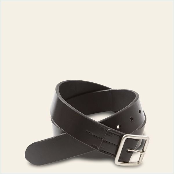  Vegetable-Tanned Leather Belt Men's Belt in Black English Bridle Leather