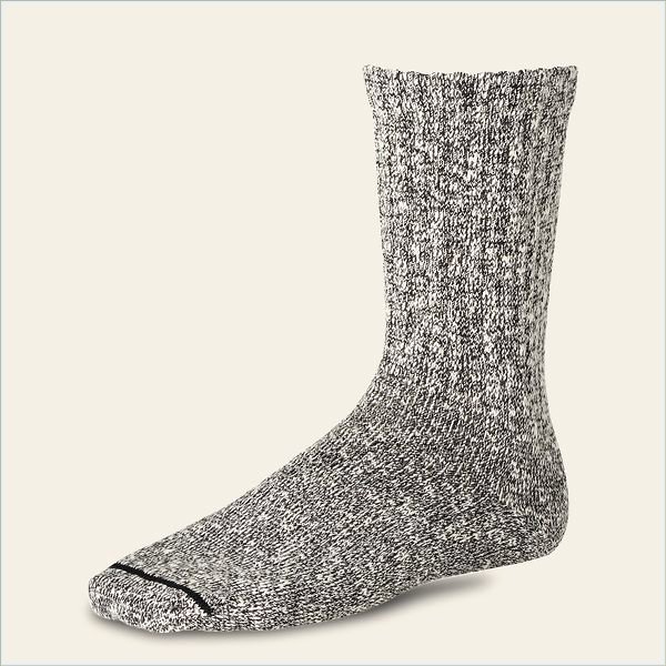  Cotton Ragg Sock Unisex Sock in Black/White Cotton Blend