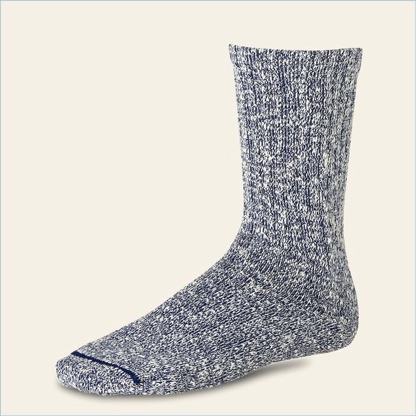  Cotton Ragg Sock Unisex Sock in Navy/White Cotton Blend