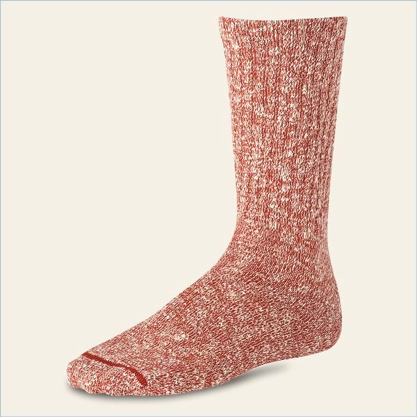  Cotton Ragg Sock Unisex Sock in Rust/White Cotton Blend