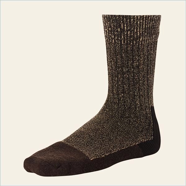  Deep Toe Capped Wool Sock Men's Sock in Brown Merino Wool Blend