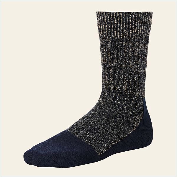  Deep Toe Capped Wool Sock Men's Sock in Navy Merino Wool Blend