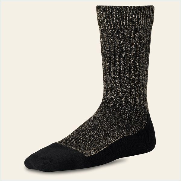  Deep Toe Capped Wool Sock Men's Sock in Black Merino Wool Blend