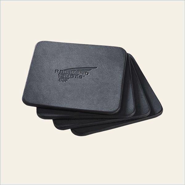  Pioneer Leather Coasters Lifestyle Good in Black Pioneer Leather