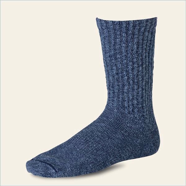  Cotton Ragg Over Dyed Tonal Sock Unisex Sock in Navy/Blue Cotton Blend