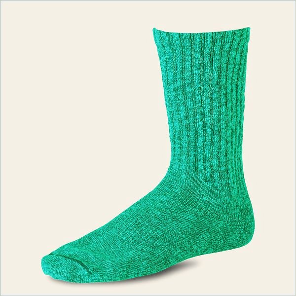  Cotton Ragg Over Dyed Tonal Sock Unisex Sock in Green/Light Green Cotton Blend