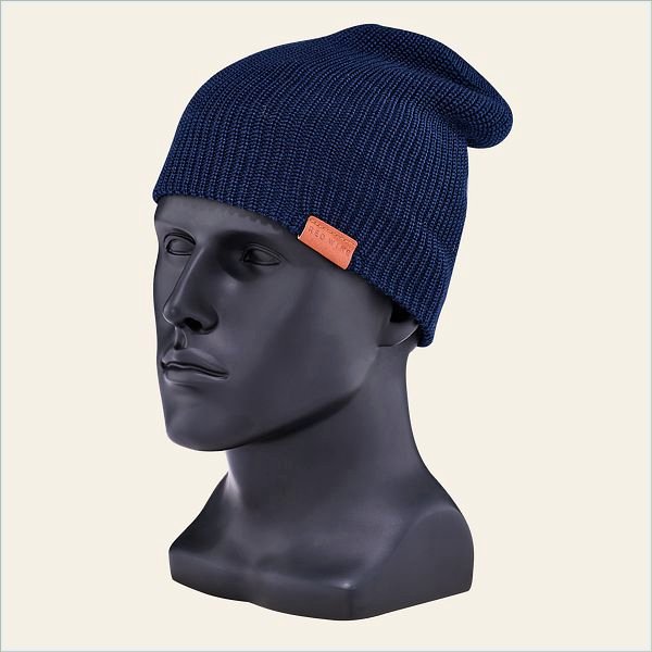  Merino Wool Knit Hat Unisex Hat in Navy Merino Wool