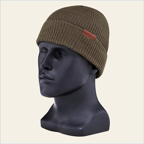  Merino Wool Knit Hat Unisex Hat in Olive Merino Wool