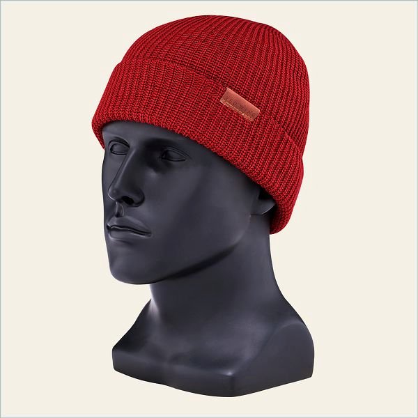  Merino Wool Knit Hat Unisex Hat in Red Merino Wool