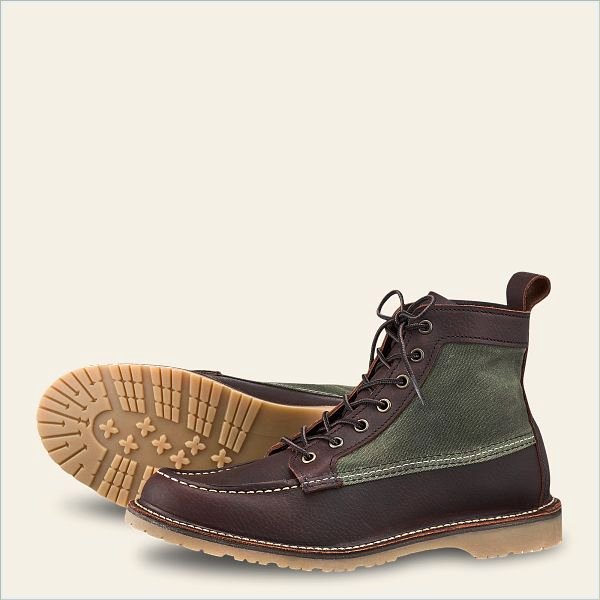  Weekender Canvas Moc Men's 6-Inch Boot in Briar Oil-Slick Leather