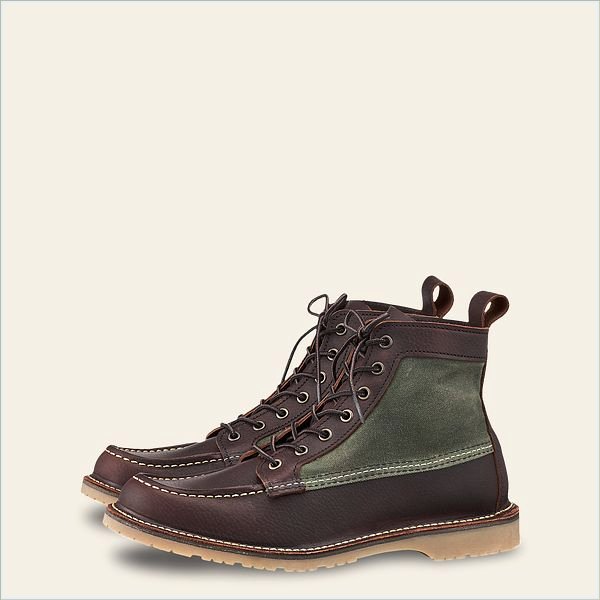  Weekender Canvas Moc Men's 6-Inch Boot in Briar Oil-Slick Leather