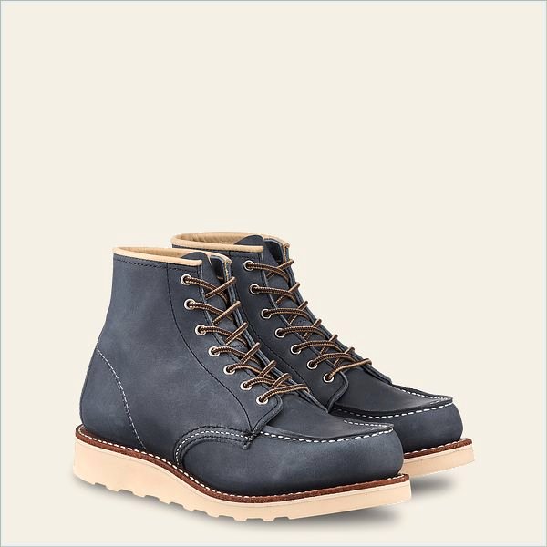  6-Inch Classic Moc Women's Short Boot in Indigo Legacy Leather