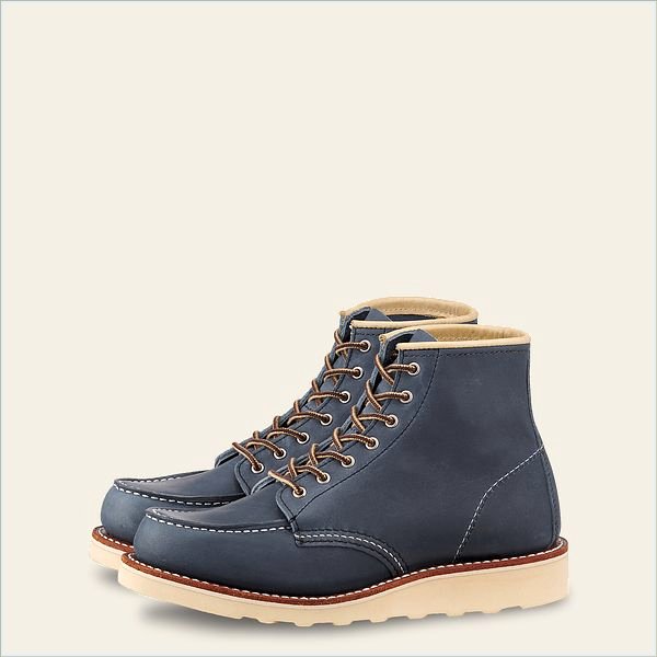  6-Inch Classic Moc Women's Short Boot in Indigo Legacy Leather