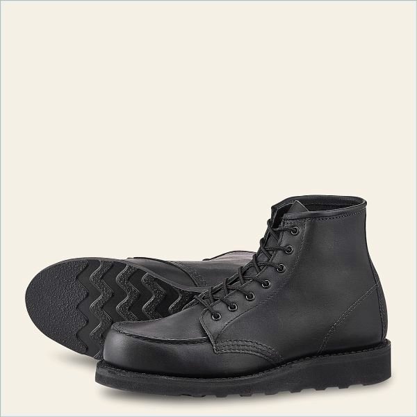  6-inch Classic Moc Women's Short Boot in Black Boundary Leather