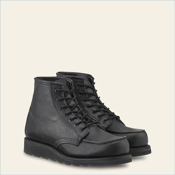  6-inch Classic Moc Women's Short Boot in Black Boundary Leather