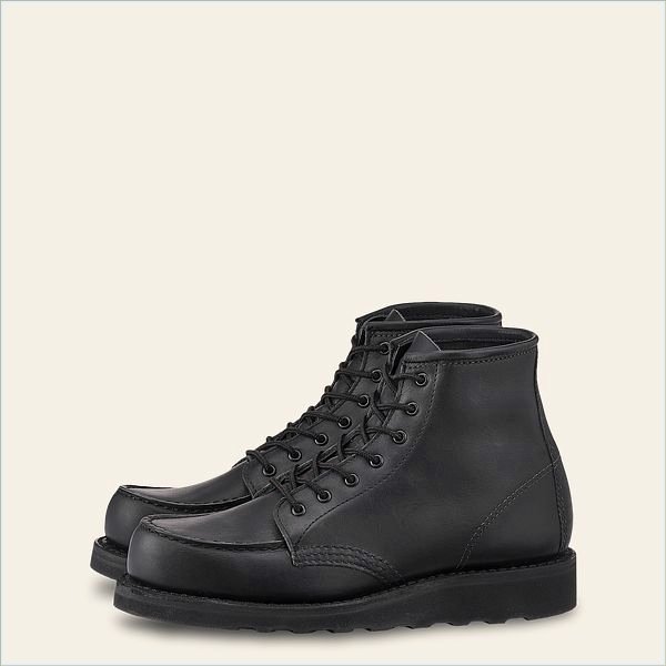  6-inch Classic Moc Women's Short Boot in Black Boundary Leather