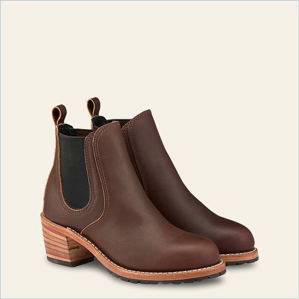  Harriet Women's Heeled Boot in Mahogany Oro-iginal Leather