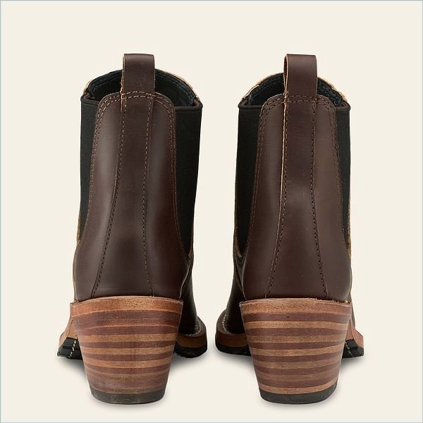  Harriet Women's Heeled Boot in Mahogany Oro-iginal Leather