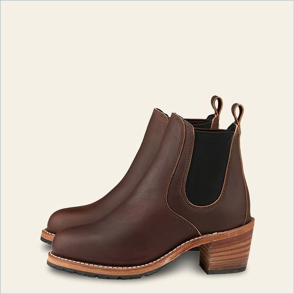  Harriet Women's Heeled Boot in Mahogany Oro-iginal Leather