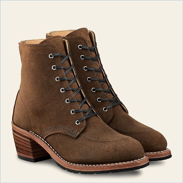  Clara Women's Heeled Boot in Clove Acampo Leather