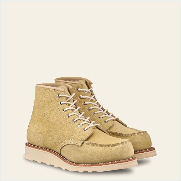  6-Inch Classic Moc Women's Short Boot in Butter Abilene Leather