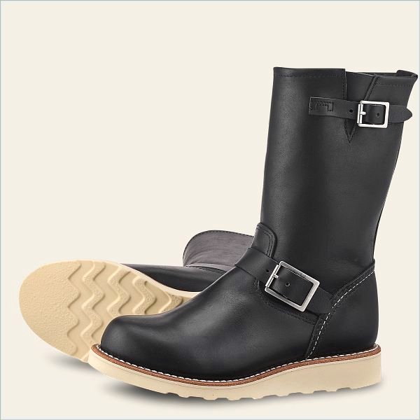  Classic Engineer Women's Tall Boot in Black Boundary Leather