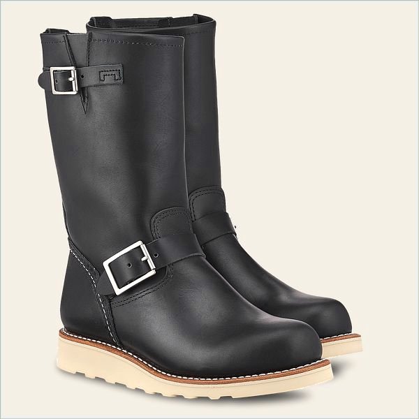  Classic Engineer Women's Tall Boot in Black Boundary Leather