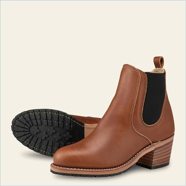  Harriet Women's Heeled Boot in Pecan Boundary Leather