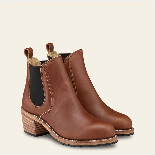  Harriet Women's Heeled Boot in Pecan Boundary Leather