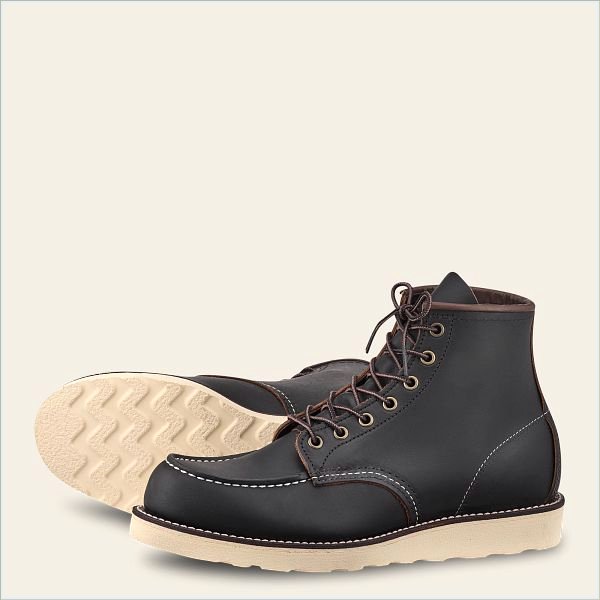  Classic Moc Men's 6-Inch Boot in Black Prairie Leather