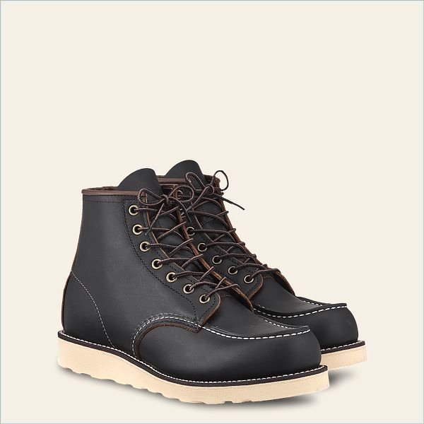  Classic Moc Men's 6-Inch Boot in Black Prairie Leather