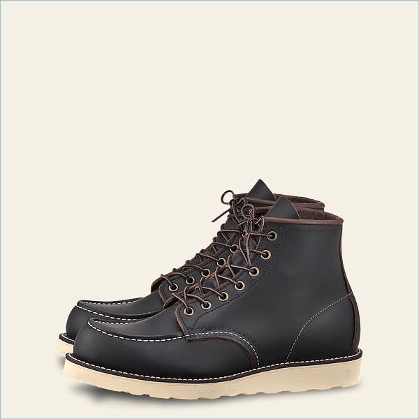  Classic Moc Men's 6-Inch Boot in Black Prairie Leather