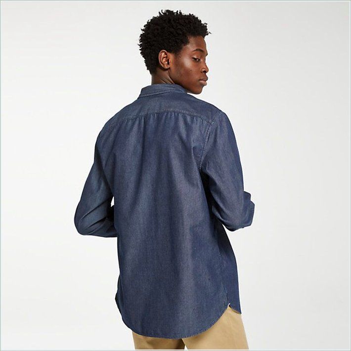  TIMBER Mens Slim Fit Essential Chambray Shirt