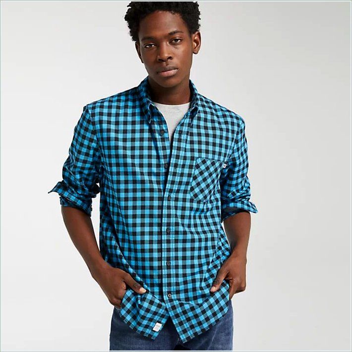  TIMBER Mens Back River Slim Fit Plaid Shirt