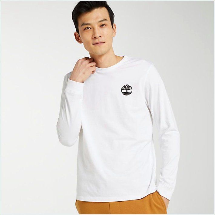  TIMBER Mens Long Sleeve Back Tree Logo T-Shirt