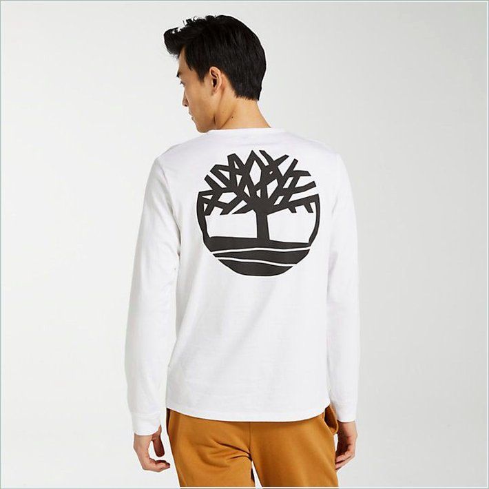  TIMBER Mens Long Sleeve Back Tree Logo T-Shirt