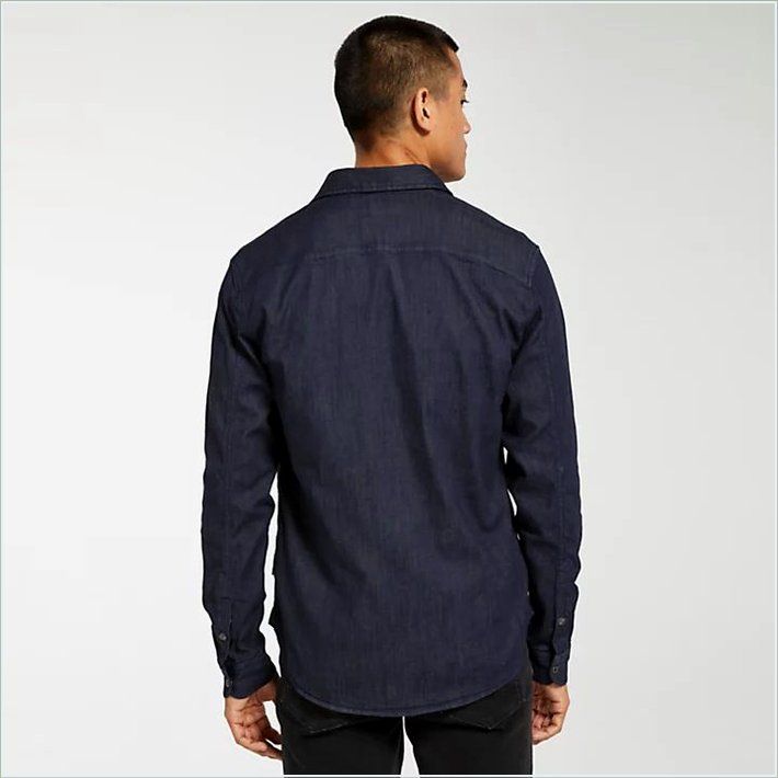  TIMBER Mens Slim Fit Stretch Denim Shirt