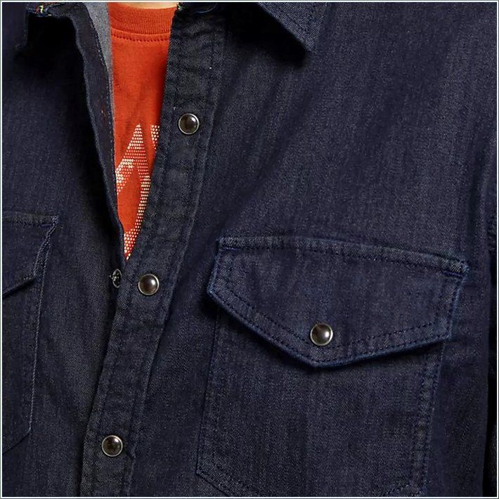  TIMBER Mens Slim Fit Stretch Denim Shirt