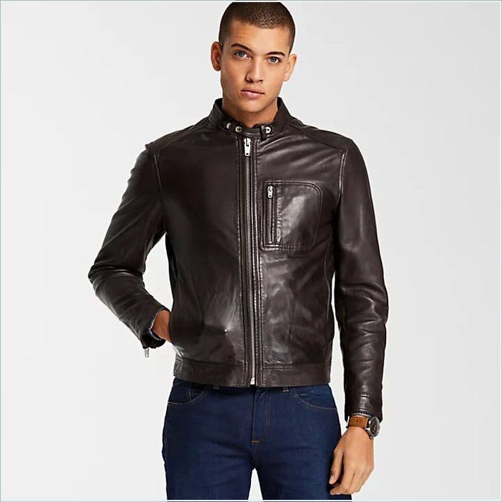  TIMBER Mens Kinsman Mountain Leather Bomber Jacket