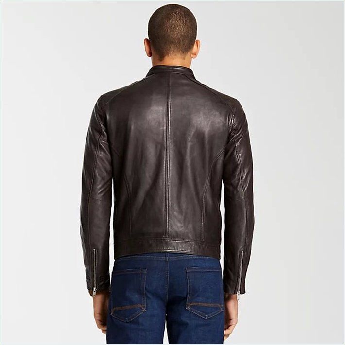  TIMBER Mens Kinsman Mountain Leather Bomber Jacket