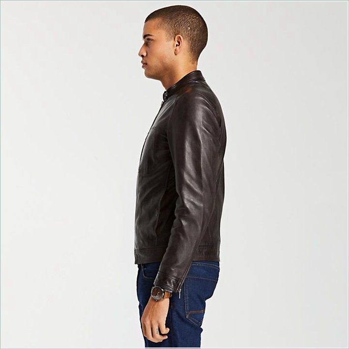  TIMBER Mens Kinsman Mountain Leather Bomber Jacket