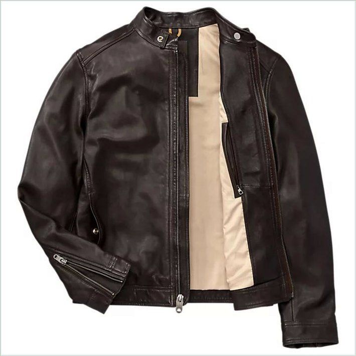  TIMBER Mens Kinsman Mountain Leather Bomber Jacket