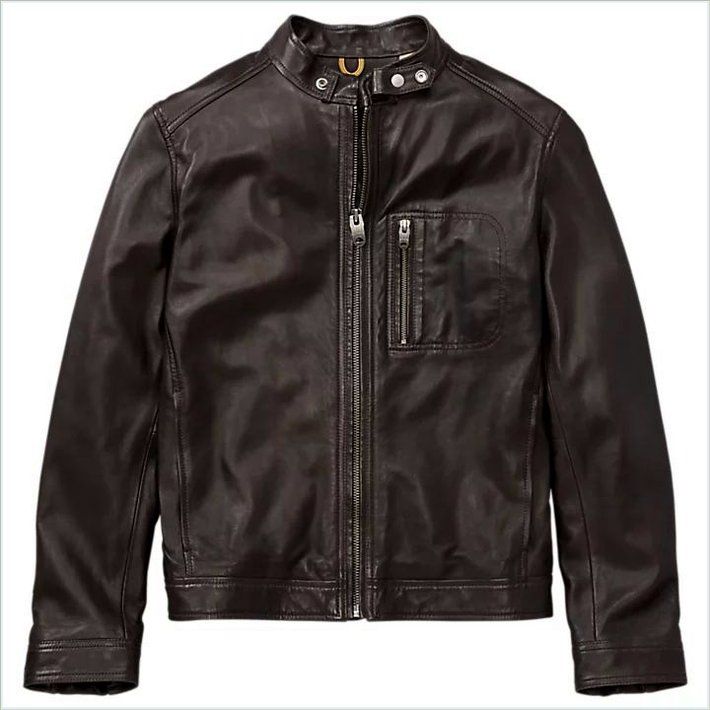  TIMBER Mens Kinsman Mountain Leather Bomber Jacket