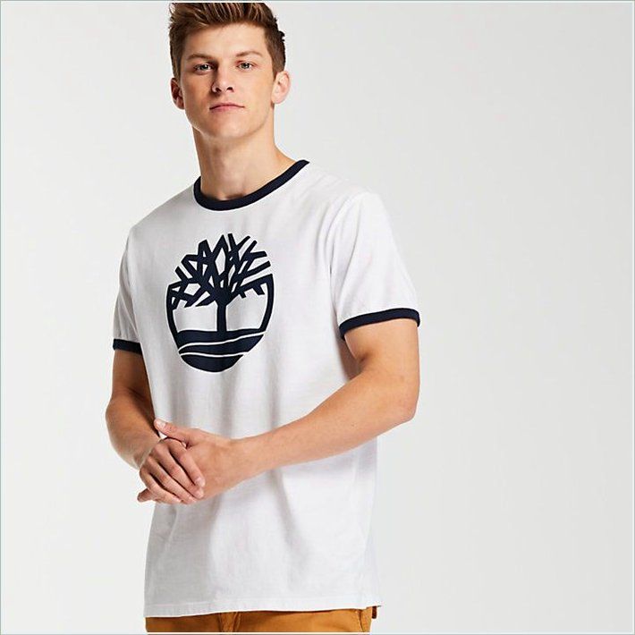  TIMBER Mens Crackle Tree Logo Ringer T-Shirt