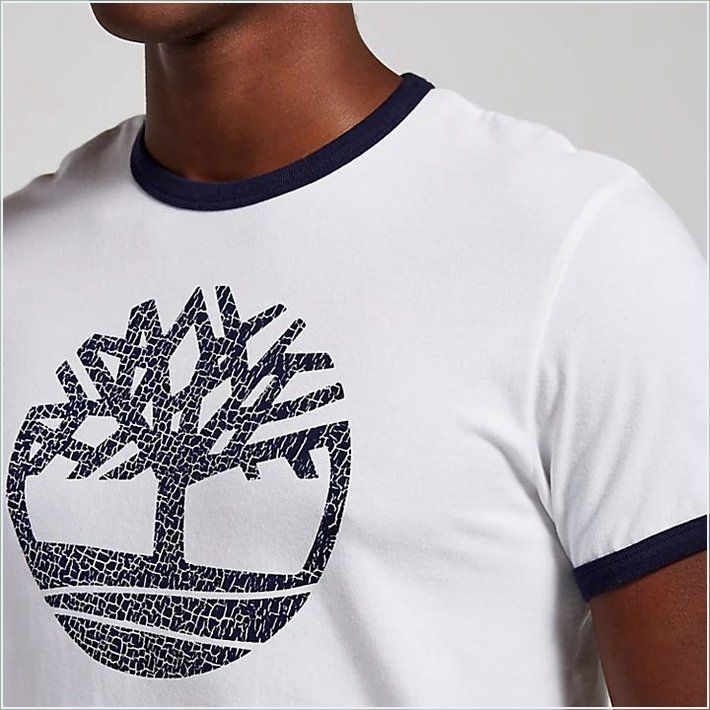  TIMBER Mens Crackle Tree Logo Ringer T-Shirt