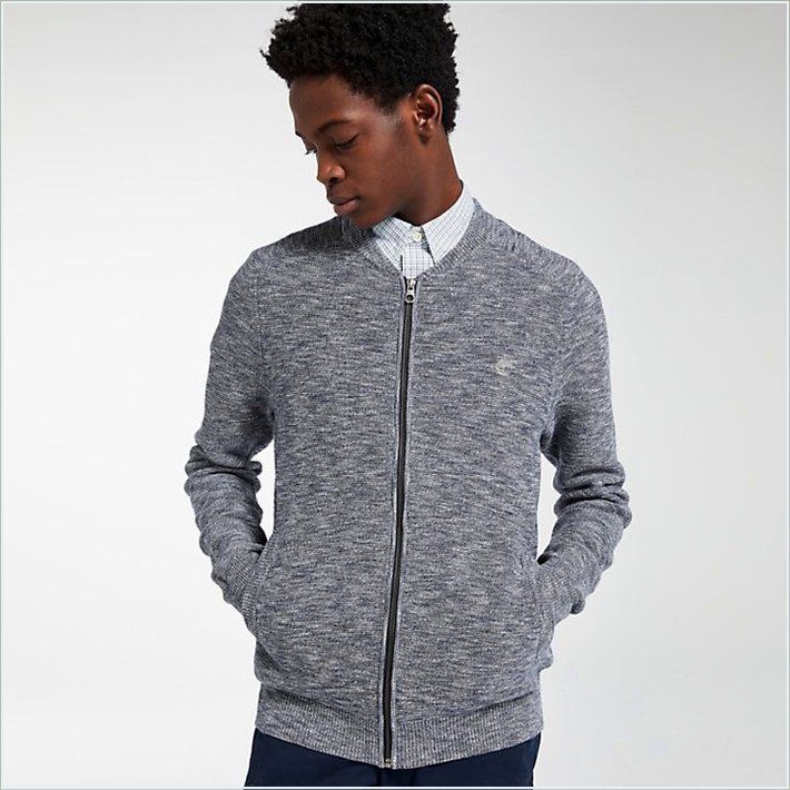  TIMBER Mens Slub Full-Zip Sweater